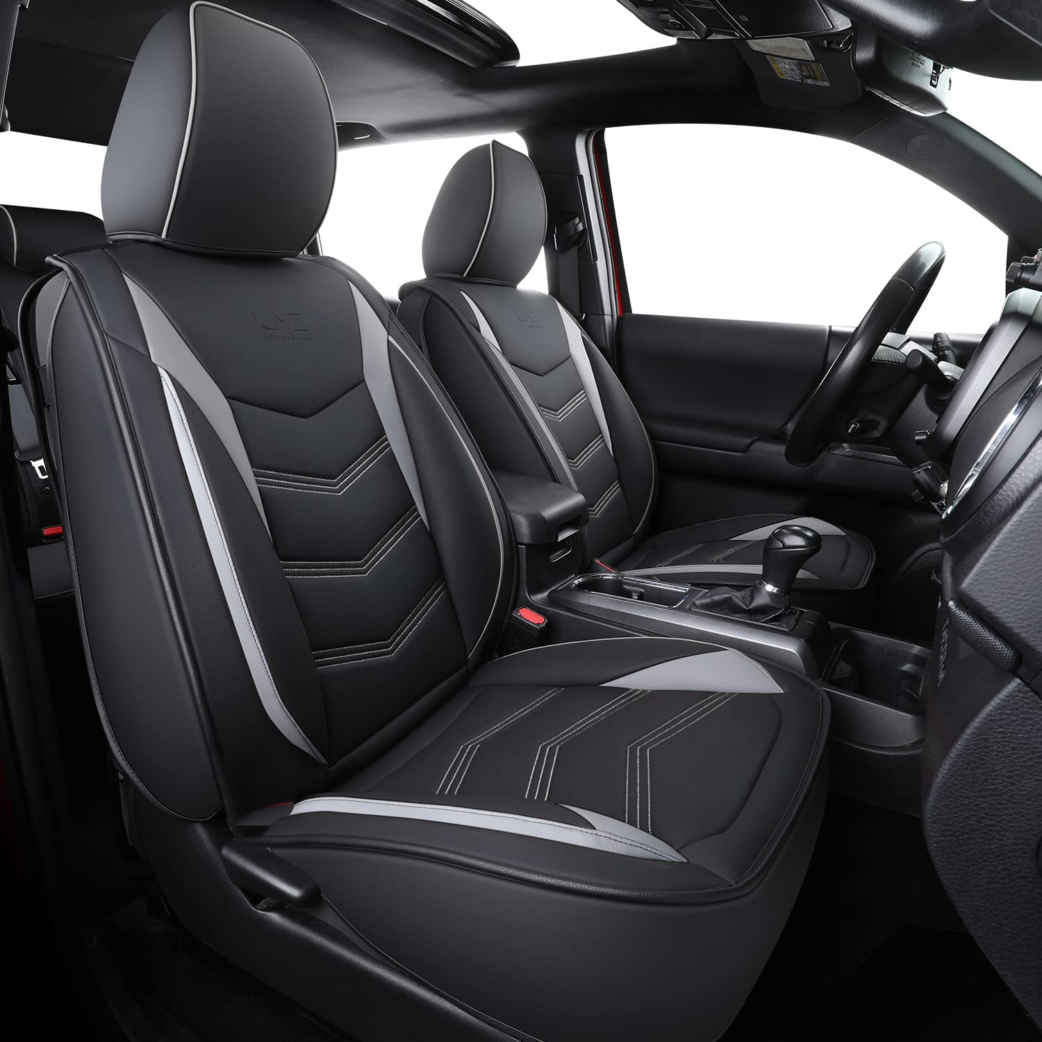 LUCKYMAN CLUB Tacoma M9 full-set seat covers in black-gray protect seats and refresh interior
