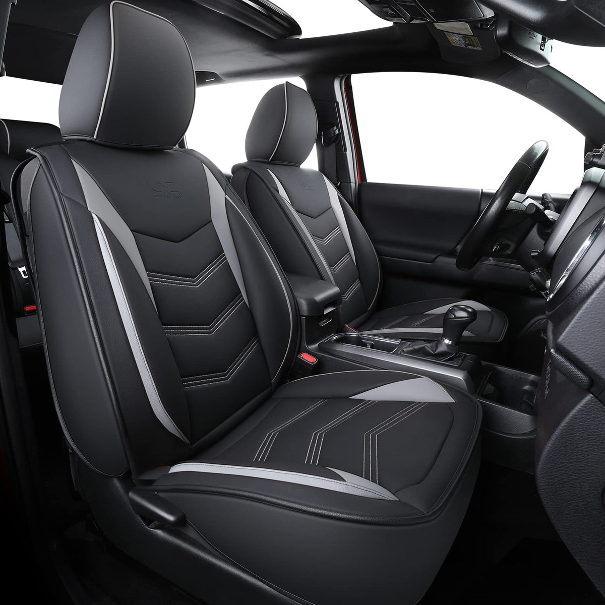 LUCKYMAN CLUB Tacoma M9 full-set seat covers in black-gray protect seats and refresh interior
