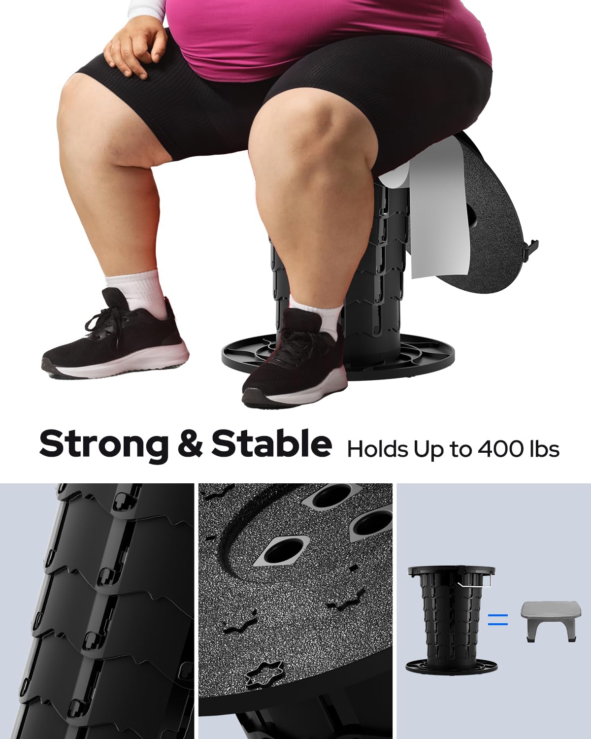 LuckyNov triple-spring stability keeps the toilet steady on uneven ground.