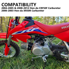 LuckySlycyc CRF50 carburetor packaging with fuel valve included.