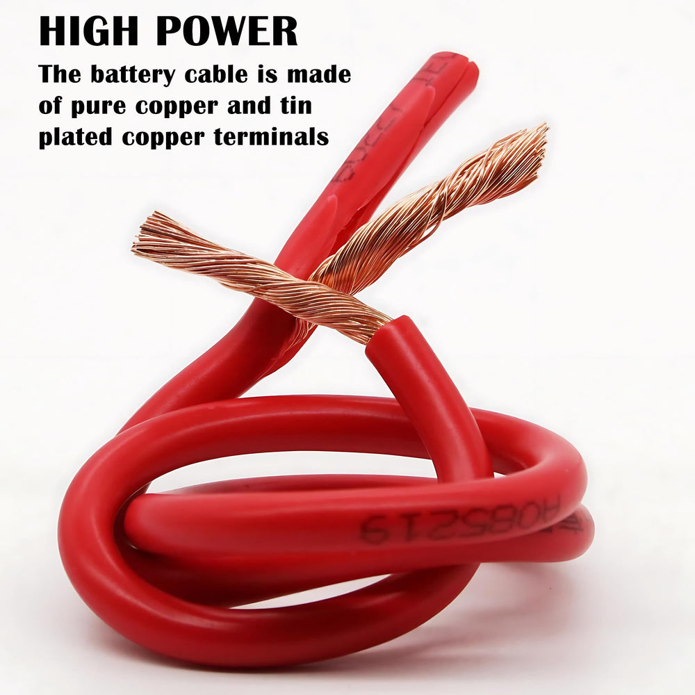 LuckySlycyc rv battery cable installation illustrating ready-to-use terminals.