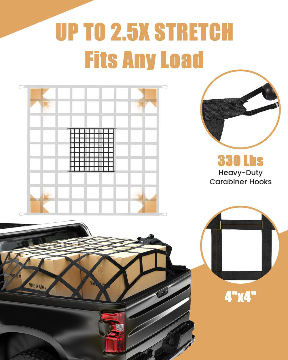 LuckyStraps easy-to-use mode quick-fastens with four carabiners for compact cargo.