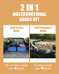 LuckyStraps cargo net in full-protection mode keeps large loads secure during transport.