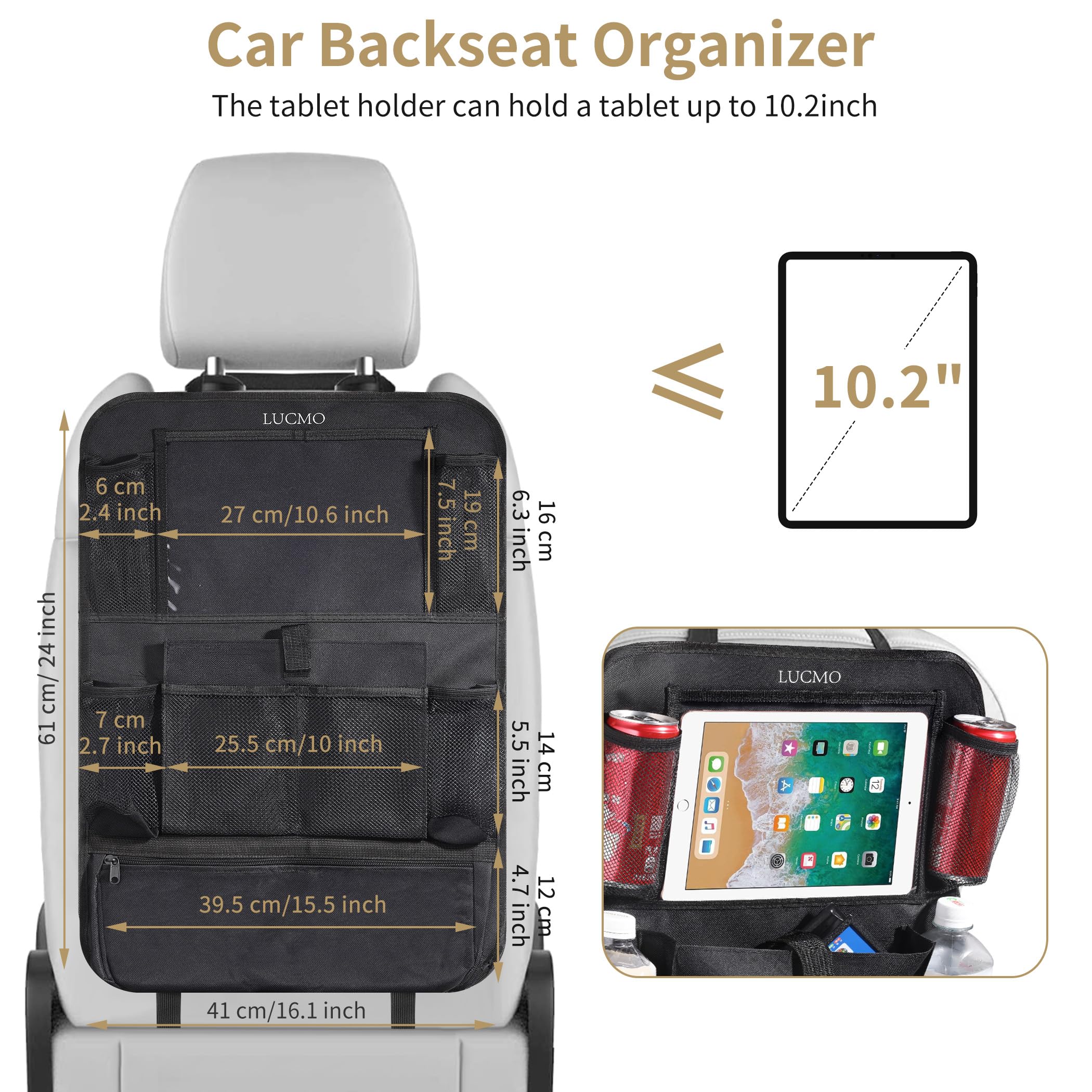 LUCMO two-pack in car use during family trips