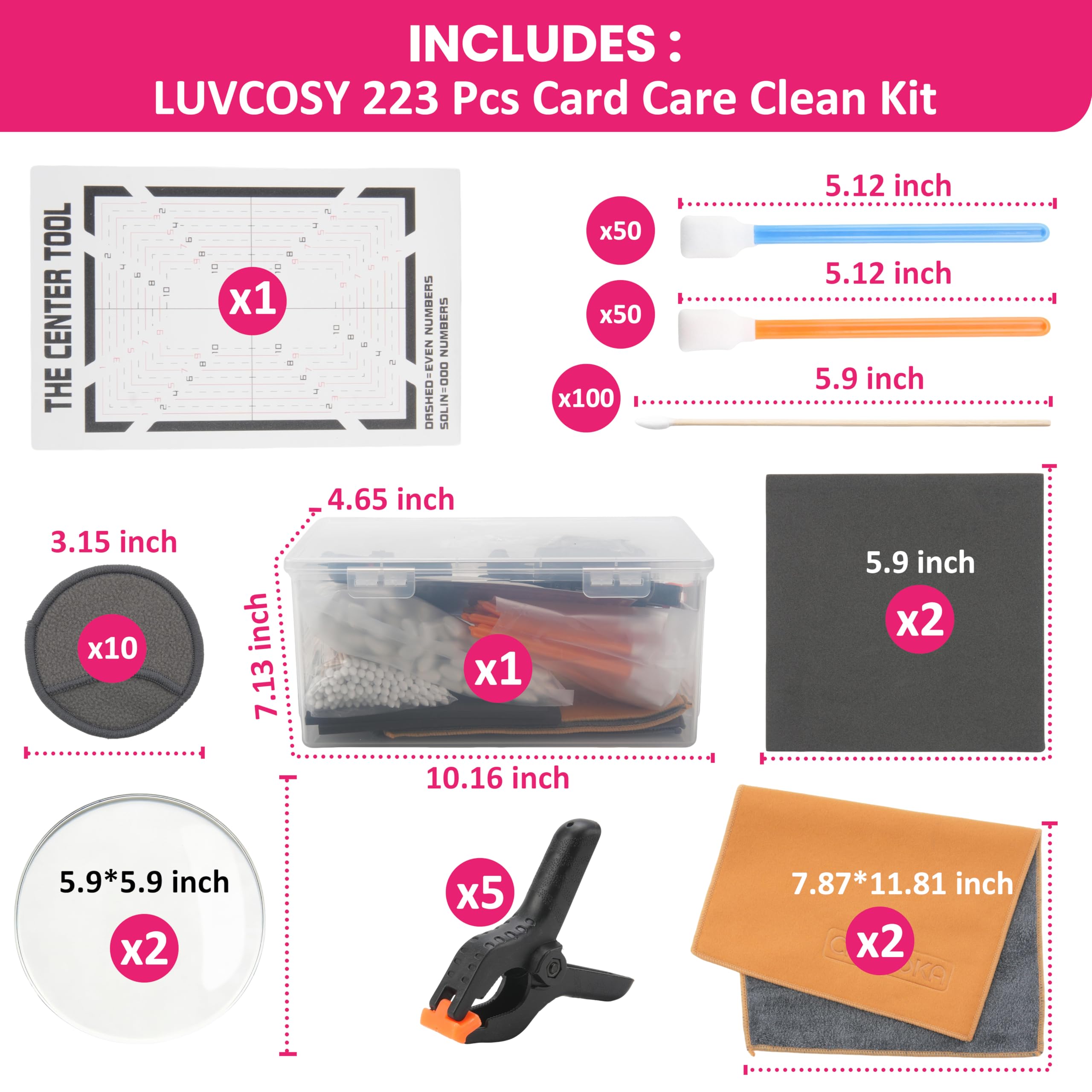 LUVCOSY card grading centering tool helps assess alignment for grading prep.