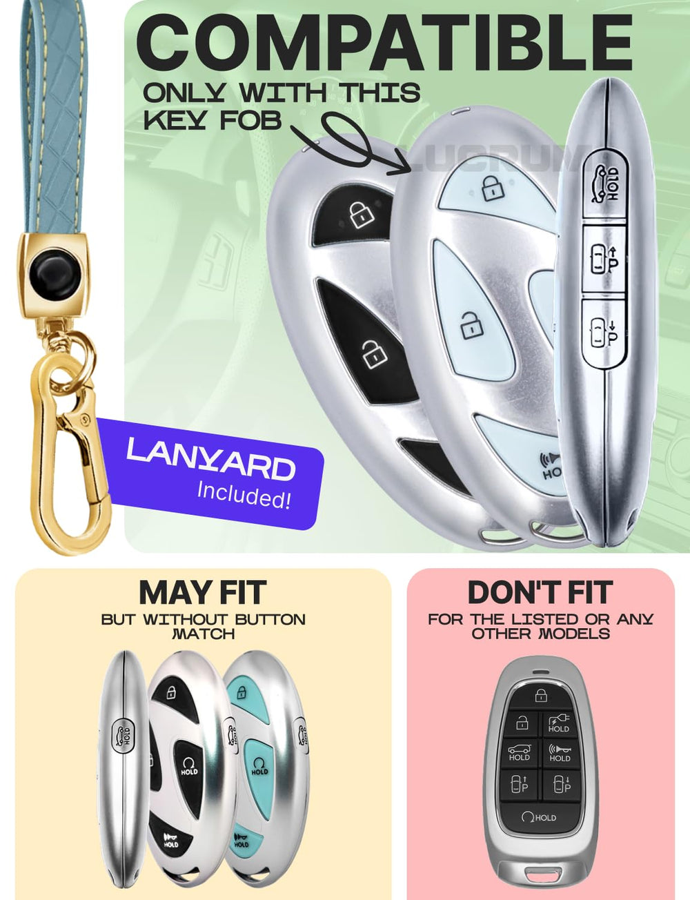 Lucrum detachable leather keychain with carabiner for easy carry and quick attachment.