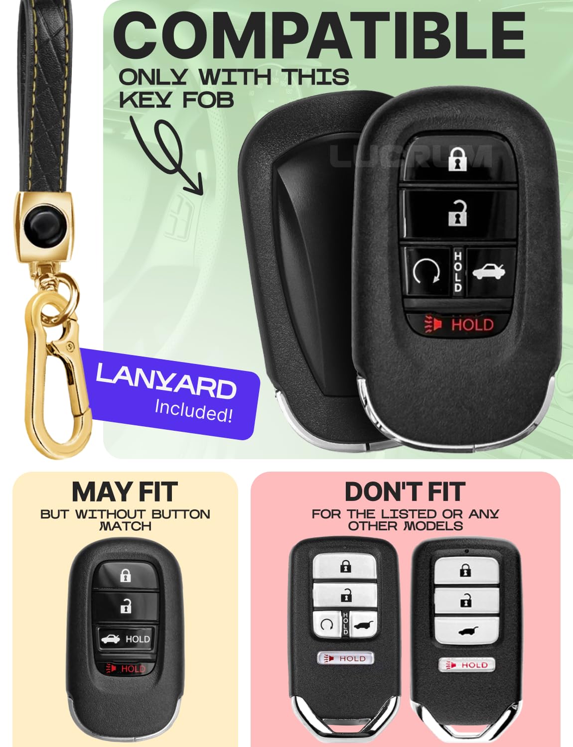 Lucrum Honda CR-V key fob cover shields against scratches while maintaining access to controls