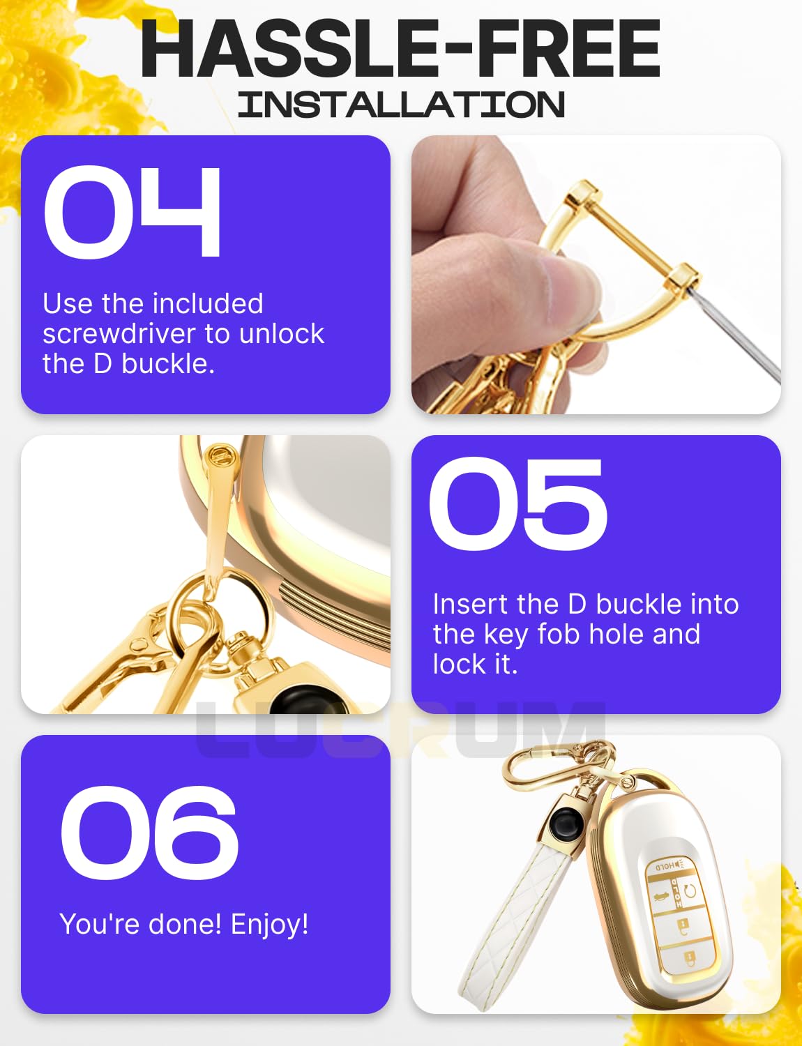 Lucrum leather keychain with carabiner enhances portability of your fob setup