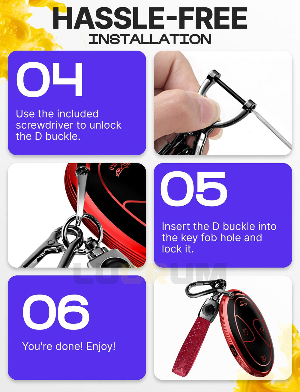Lucrum keyfob features a sleek matte finish for better grip