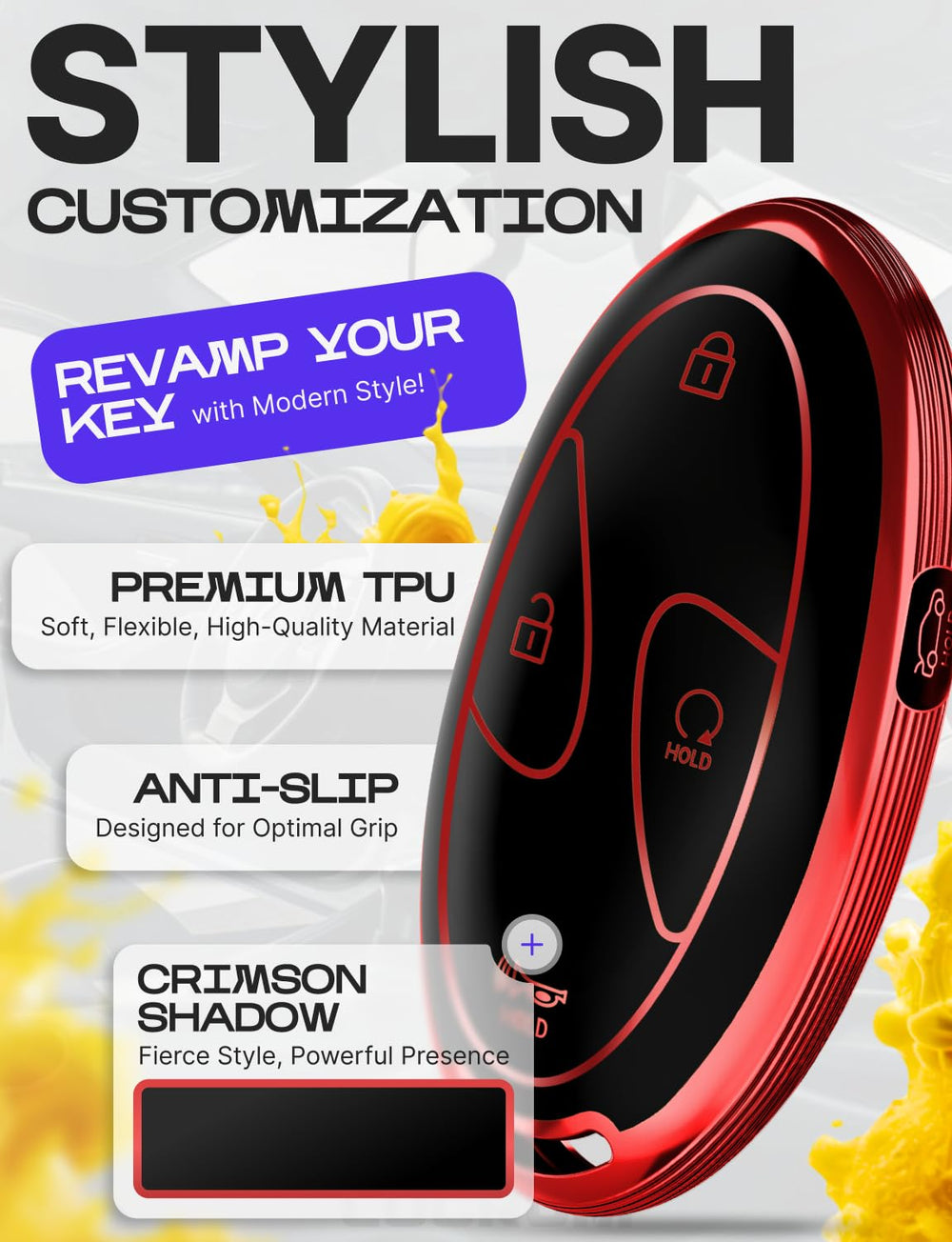 Lucrum TPU protection wraps the fob for everyday scratch resistance