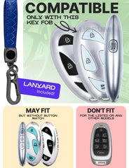 Lucrum leather keychain blue-black with carabiner for easy carry