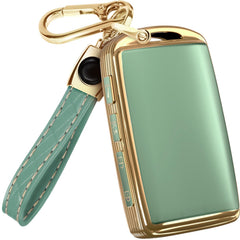 Lucrum Mazda CX-5 key fob cover in green protects the fob from scratches