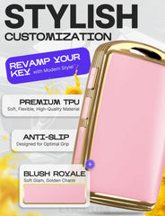 Lucrum key fob cover button slots maintain easy, responsive access.