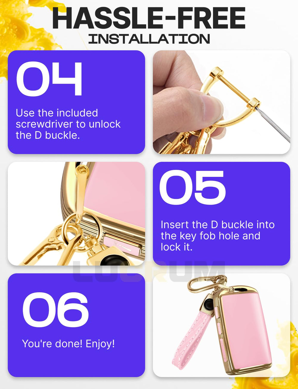 Lucrum color options and metal carabiner enable versatile carrying.