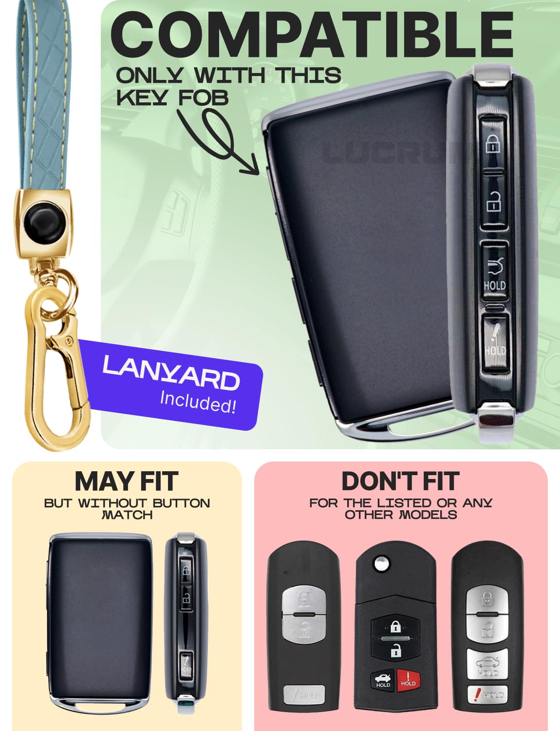 Lucrum leather keychain attachment adds convenient carry for your fob.
