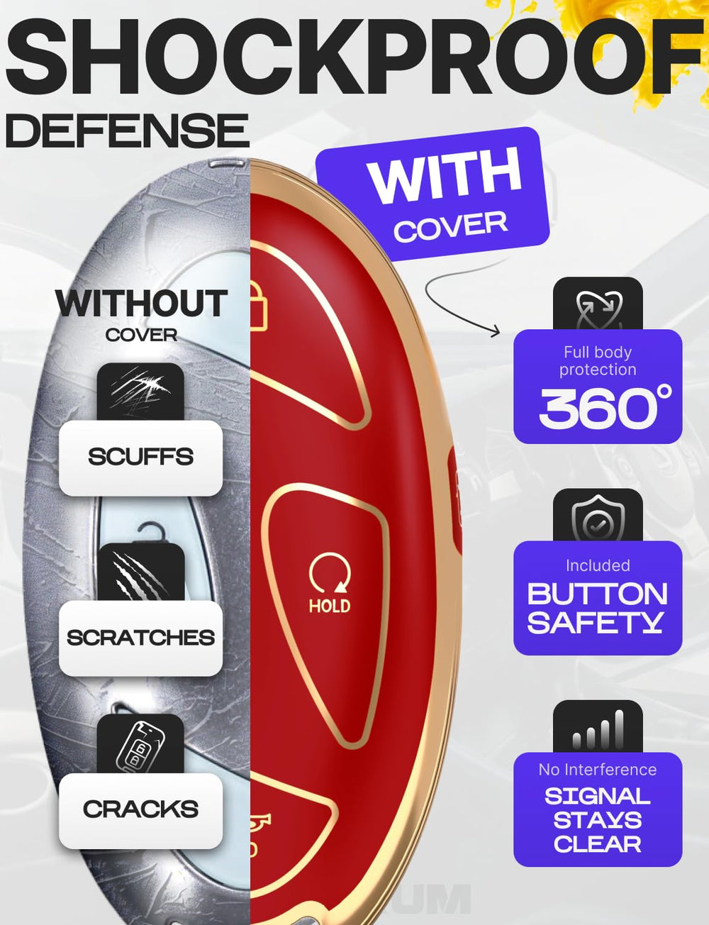Lucrum metal carabiner clip adds versatile attachment options.