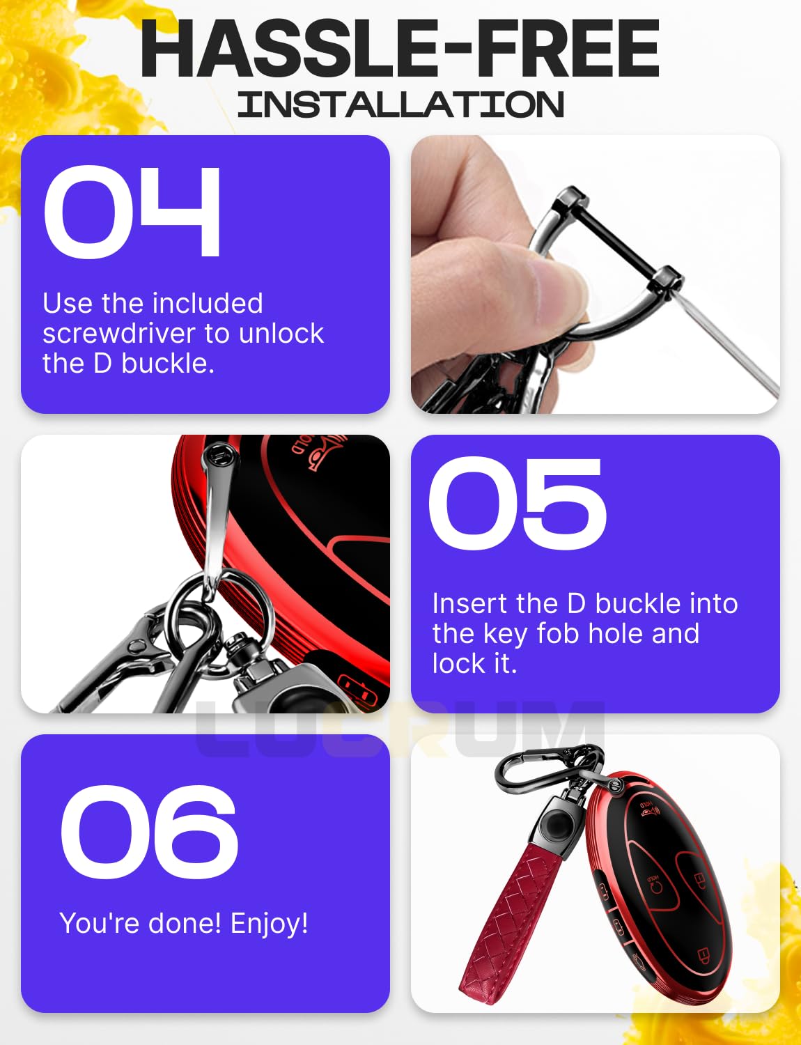 Lucrum included mini screwdriver for simple installation