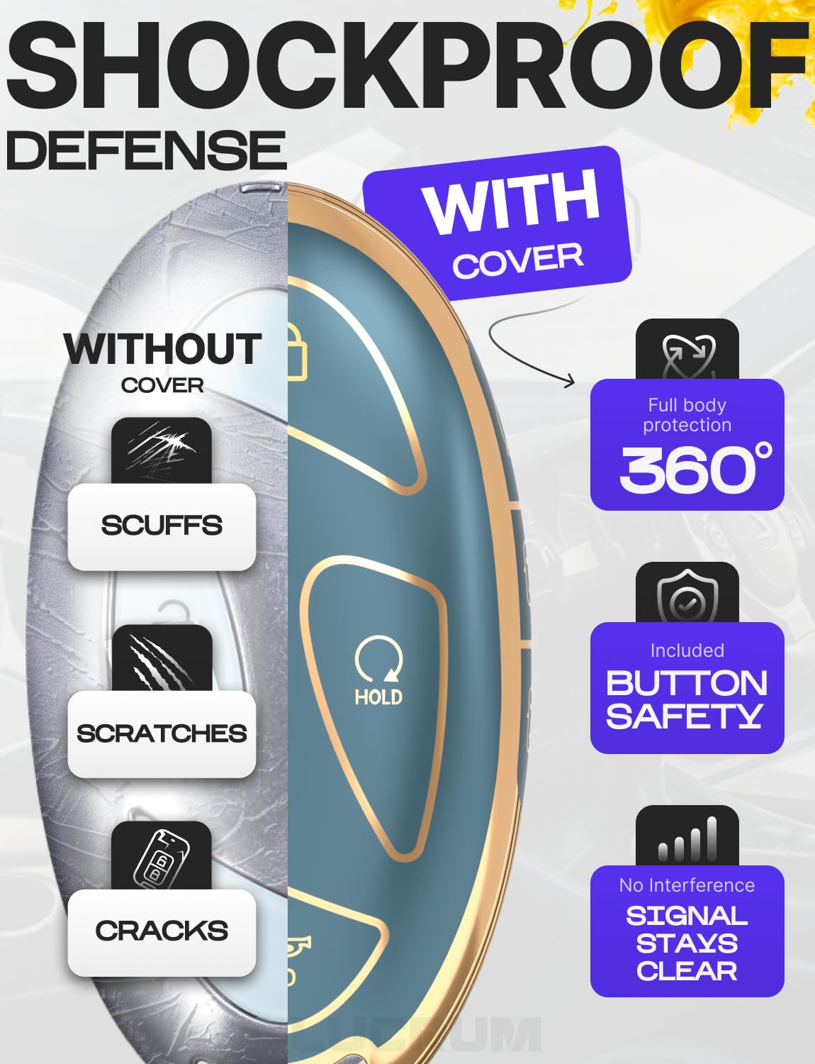 Lucrum sleek non-slip grip adds modern style while improving handling.