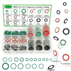 Lucstar 195PCS A/C Seal Kit front box for quick, organized automotive repairs.