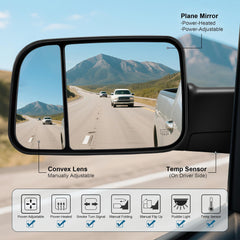 LUCTEND tow mirror for Dodge Ram 1500 front-left improves lane awareness.