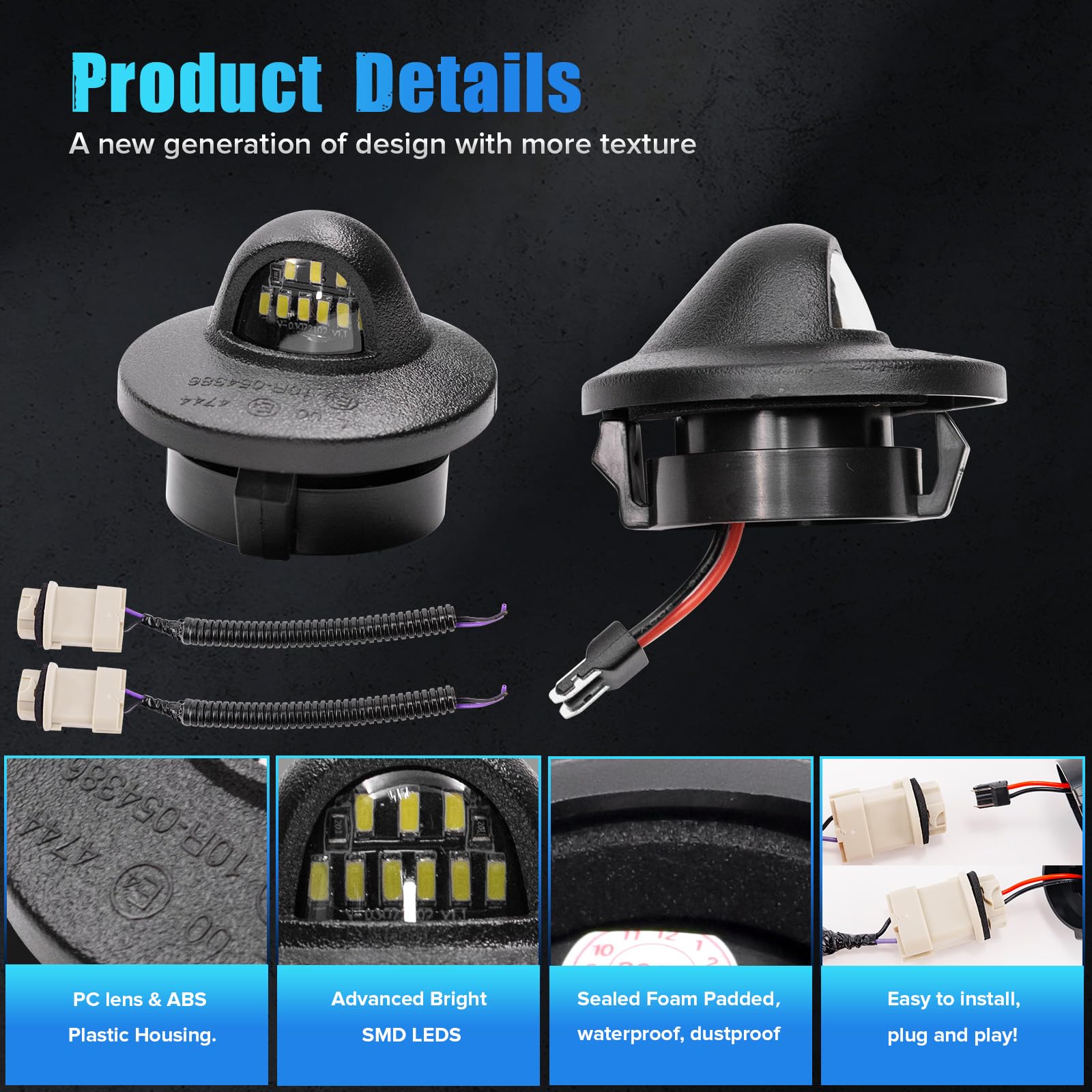 LUDARM LED license plate light plug-and-play connection showing easy swap