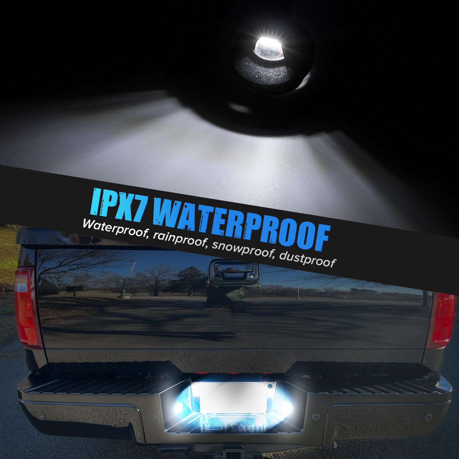 LUDARM LED license plate light ultra-bright white illumination on rear plate