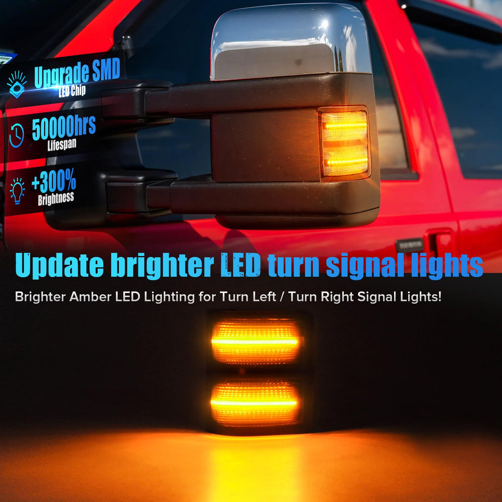 LUDARM LED tow mirror light in amber turn signal for clear signaling