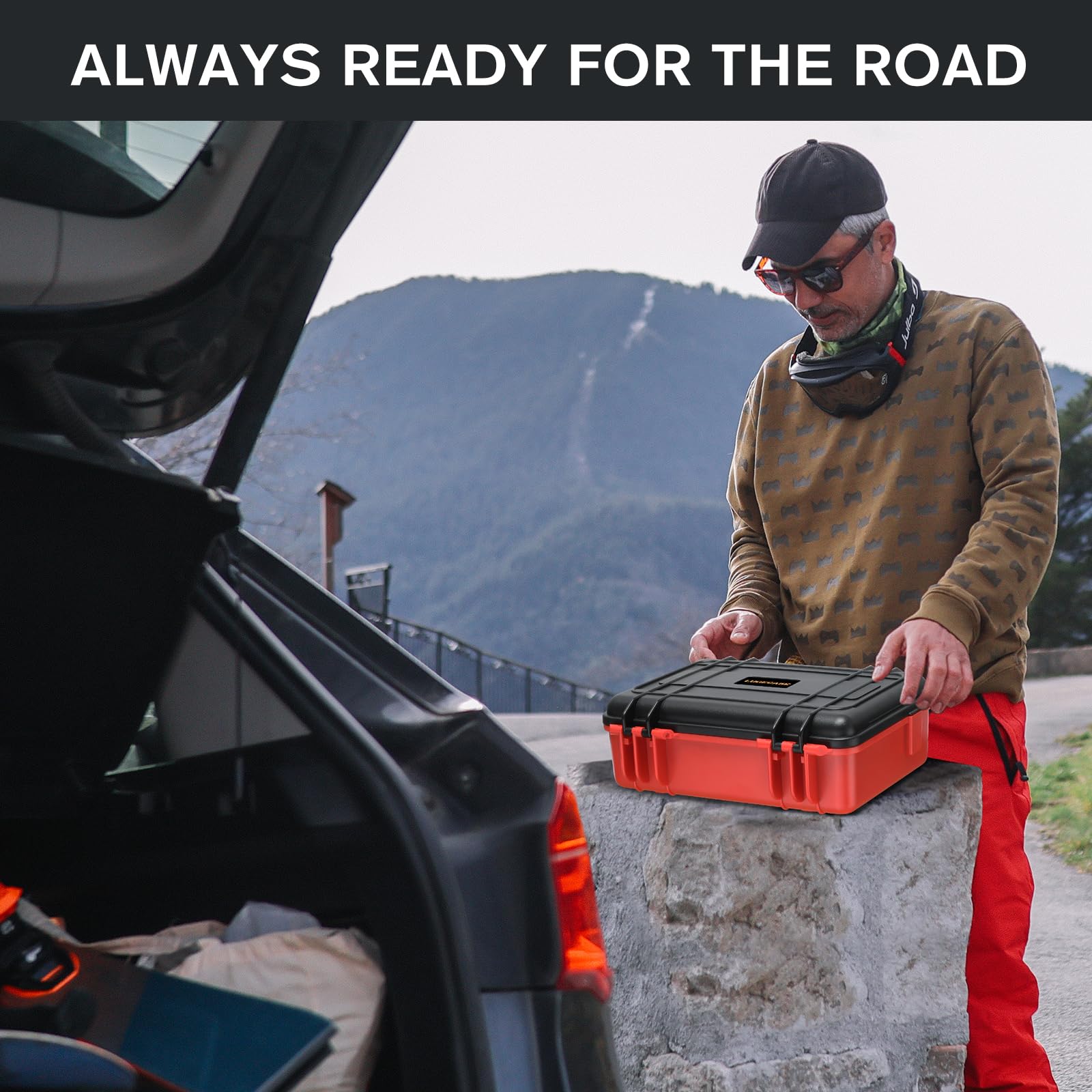LUGECASE compact storage fits in vehicle or garage for quick access