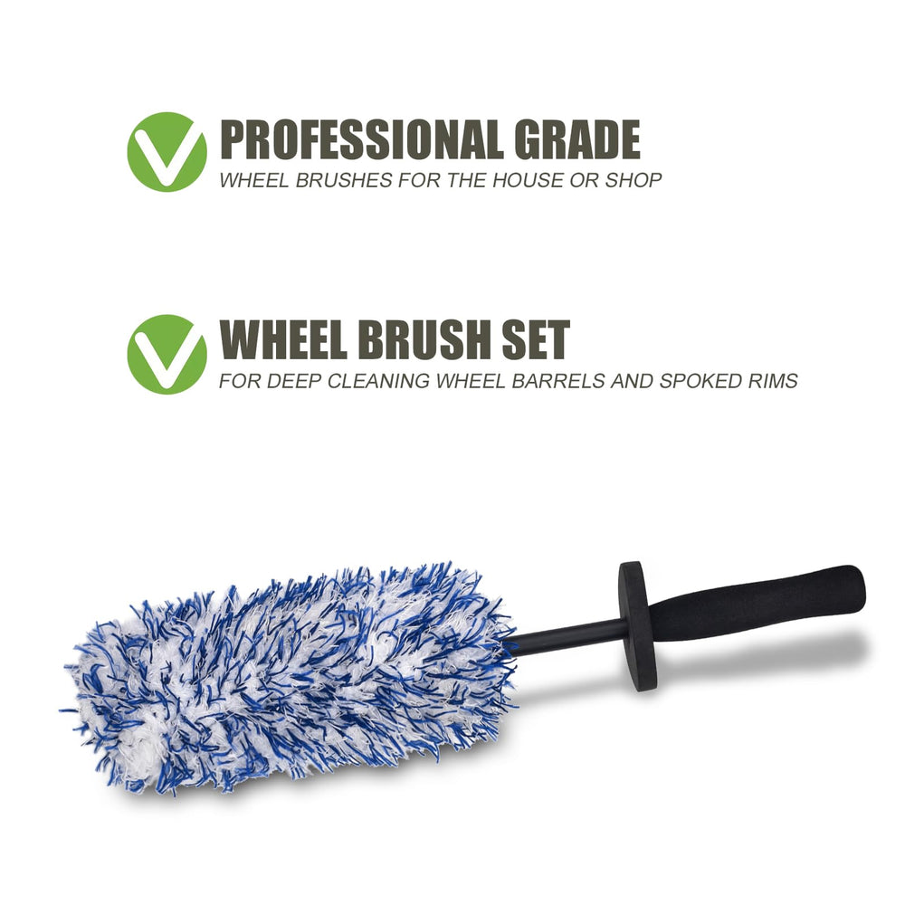 LUKCOZMO exquisitely crafted wheel brush supports thorough detailing.