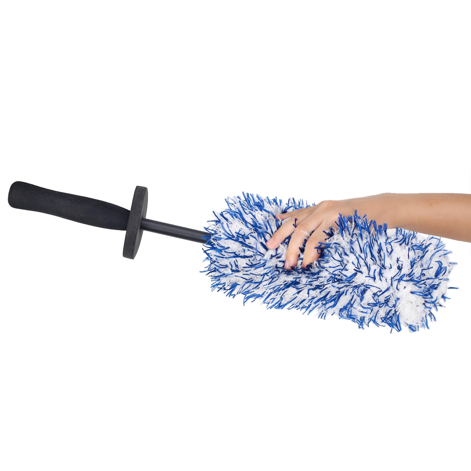 LUKCOZMO flexible cleaning brush adapts to spokes and rims.