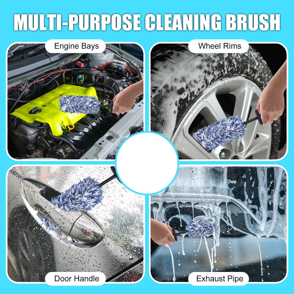 LUKCOZMO soft synthetic wool brush provides high absorbency for cleaning.