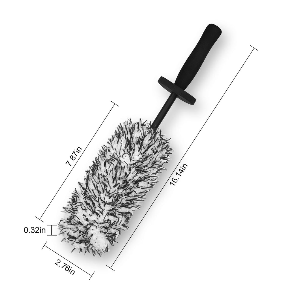 LUKCOZMO tire cleaning brush removes dirt from tire surfaces safely