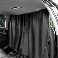 Luluaday dual-panel privacy curtains shielding the front seat for quiet travel