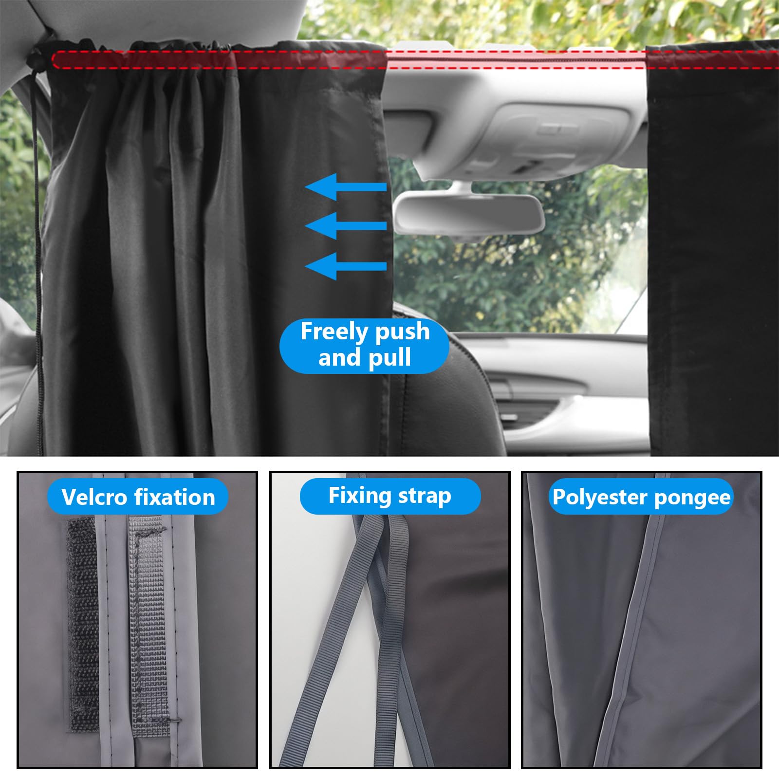 Luluaday soft, durable car curtains folded for storage