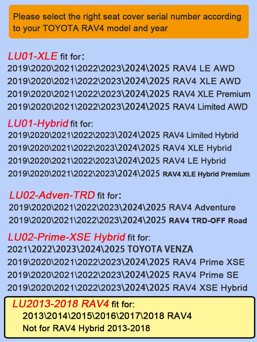 LuluDa compatible with multiple RAV4 trims for precise fit.