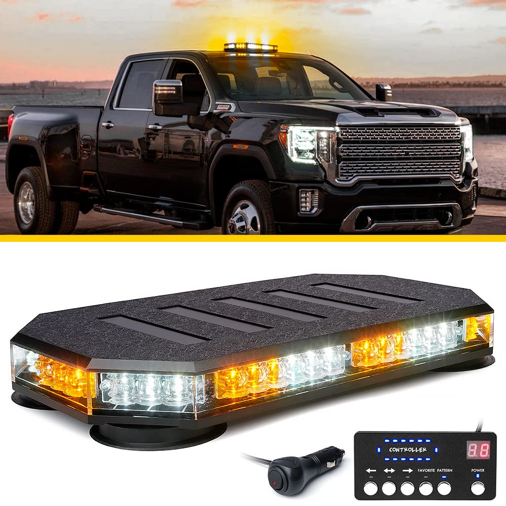 LUMENIX 42 LED amber roof top strobe beacon for enhanced construction site visibility
