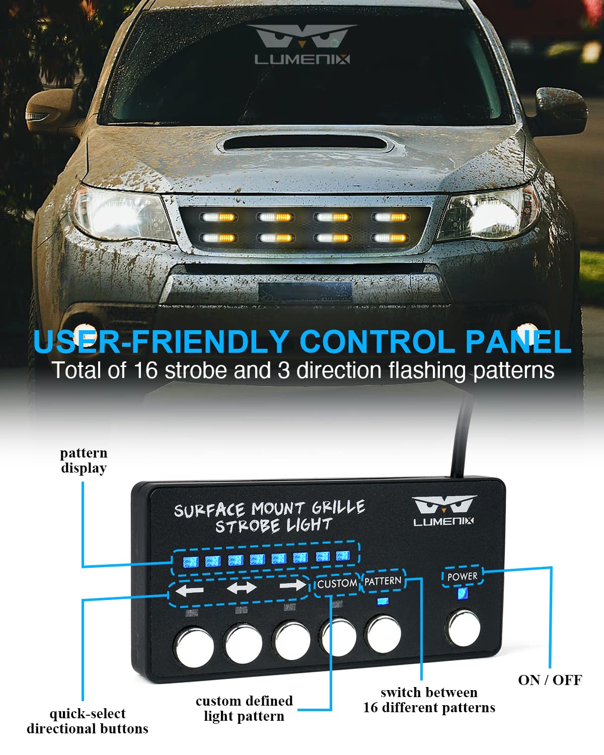 LUMENIX traffic mode switch supports city, highway, roadside signaling