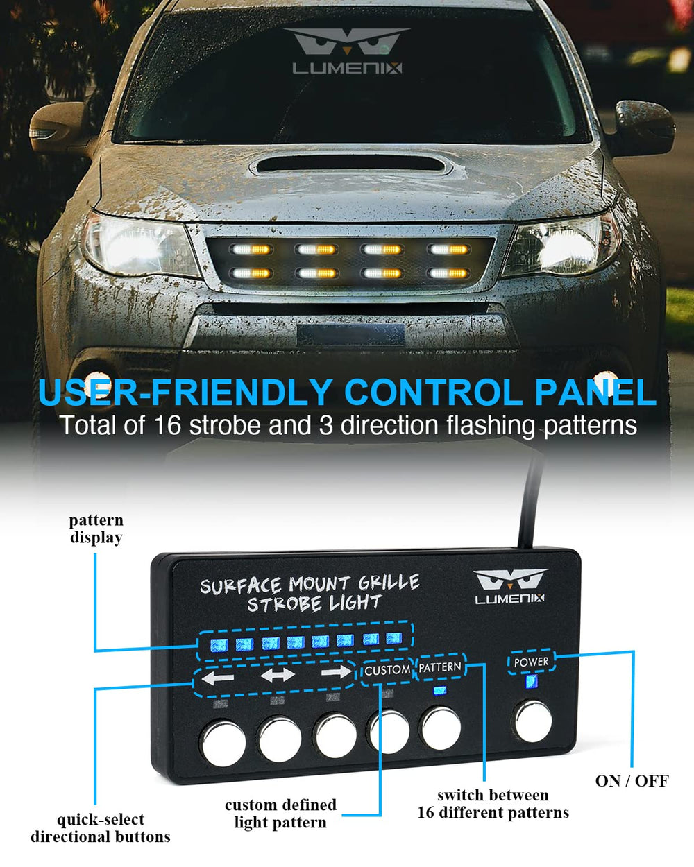 LUMENIX traffic mode switch supports city, highway, roadside signaling