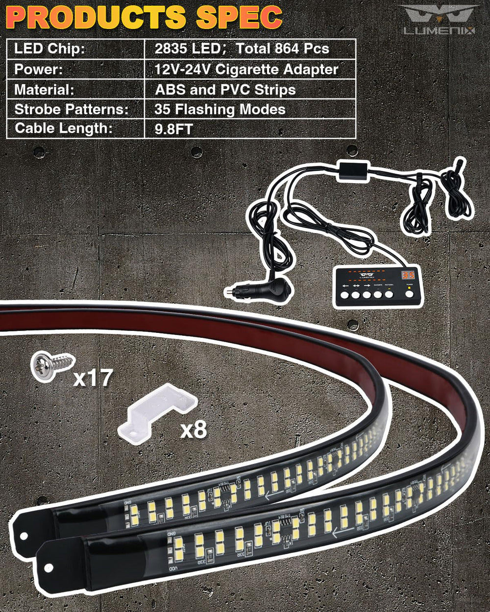 LUMENIX warning lights enhance safety on construction sites, highways, and work zones.