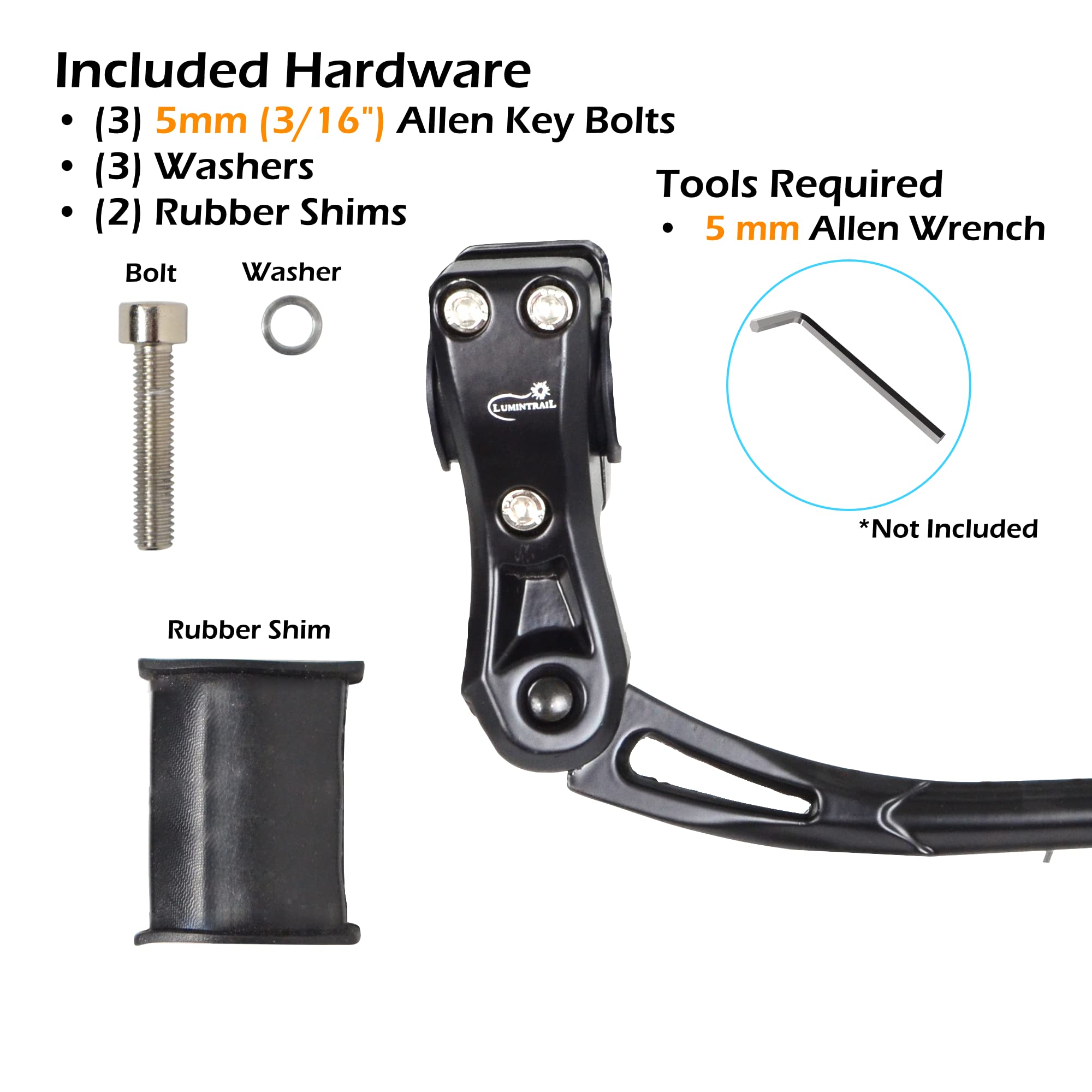 Lumintrail kickstand clamp protection shields the frame during mounting.