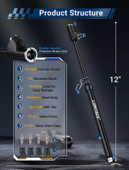 LUMITECO extended reach twelve point three inch gauge showing reach for hard to reach valves