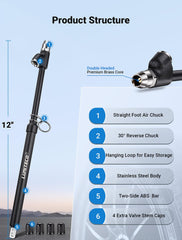 LUMITECO pencil-style 12-inch gauge for quick roadside tire checks.