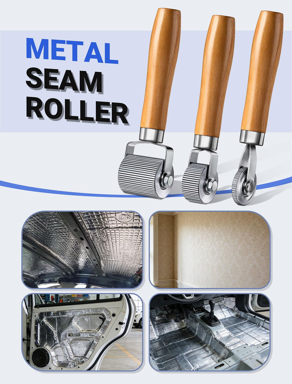 Compact, portable roller set for on-the-go soundproofing tasks