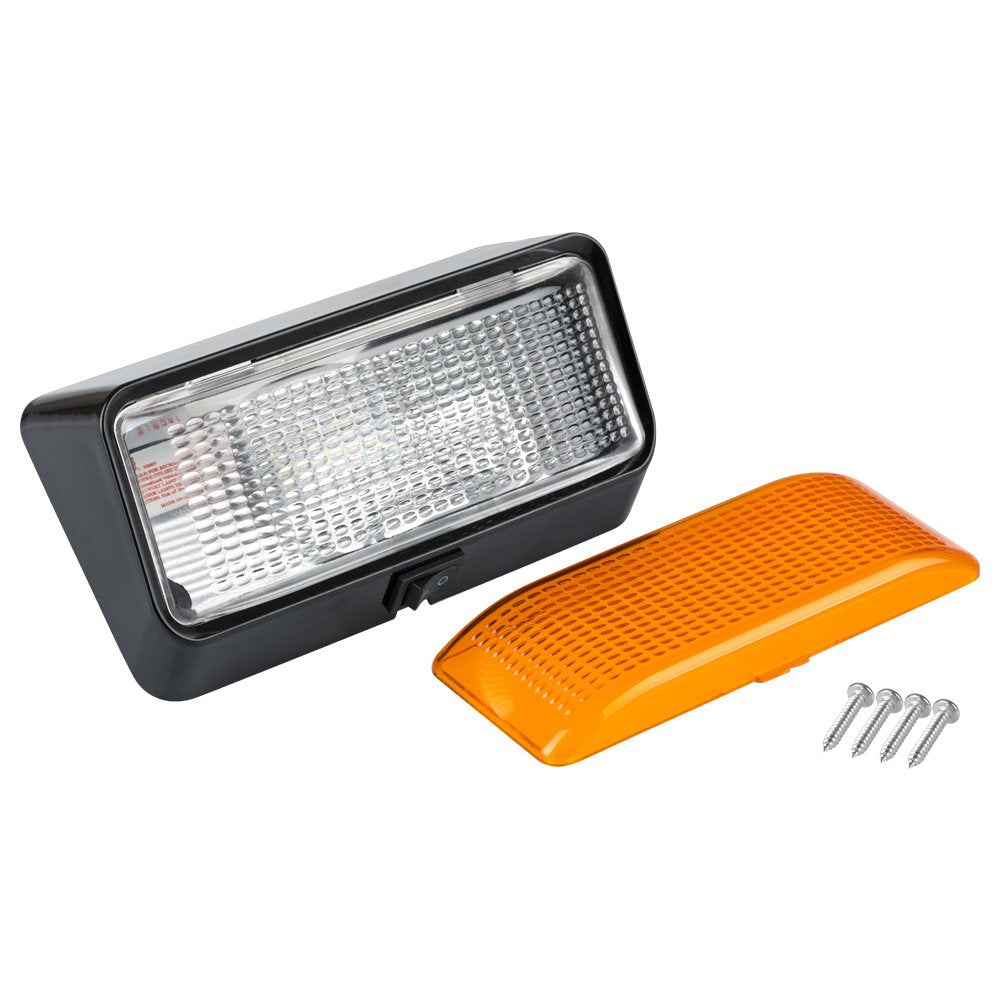 Lumitronics 12V exterior porch light for RVs provides reliable outdoor illumination.