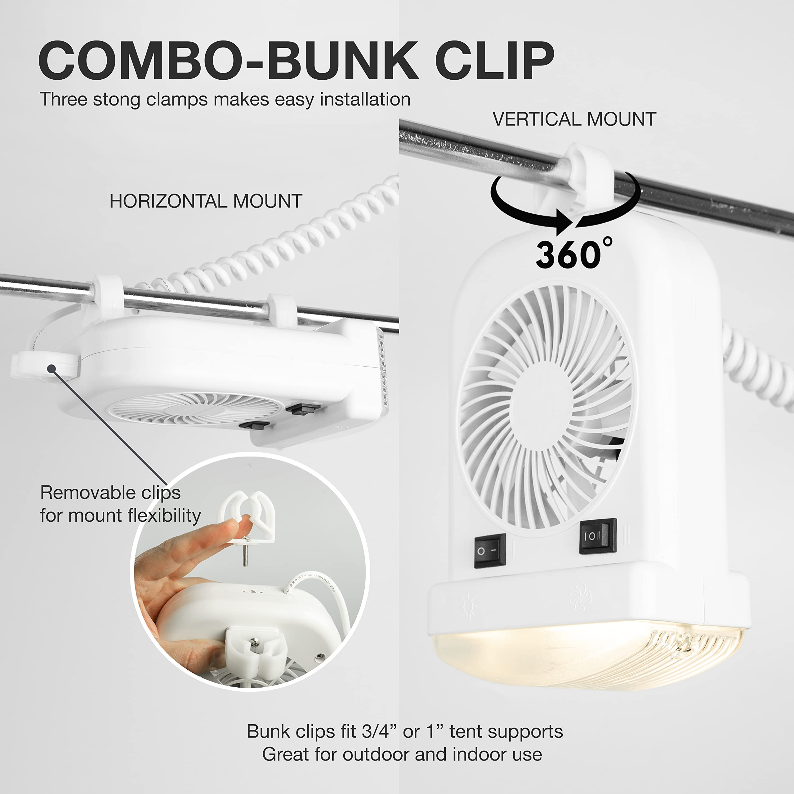 Durable polycarbonate lens protects the bunk light