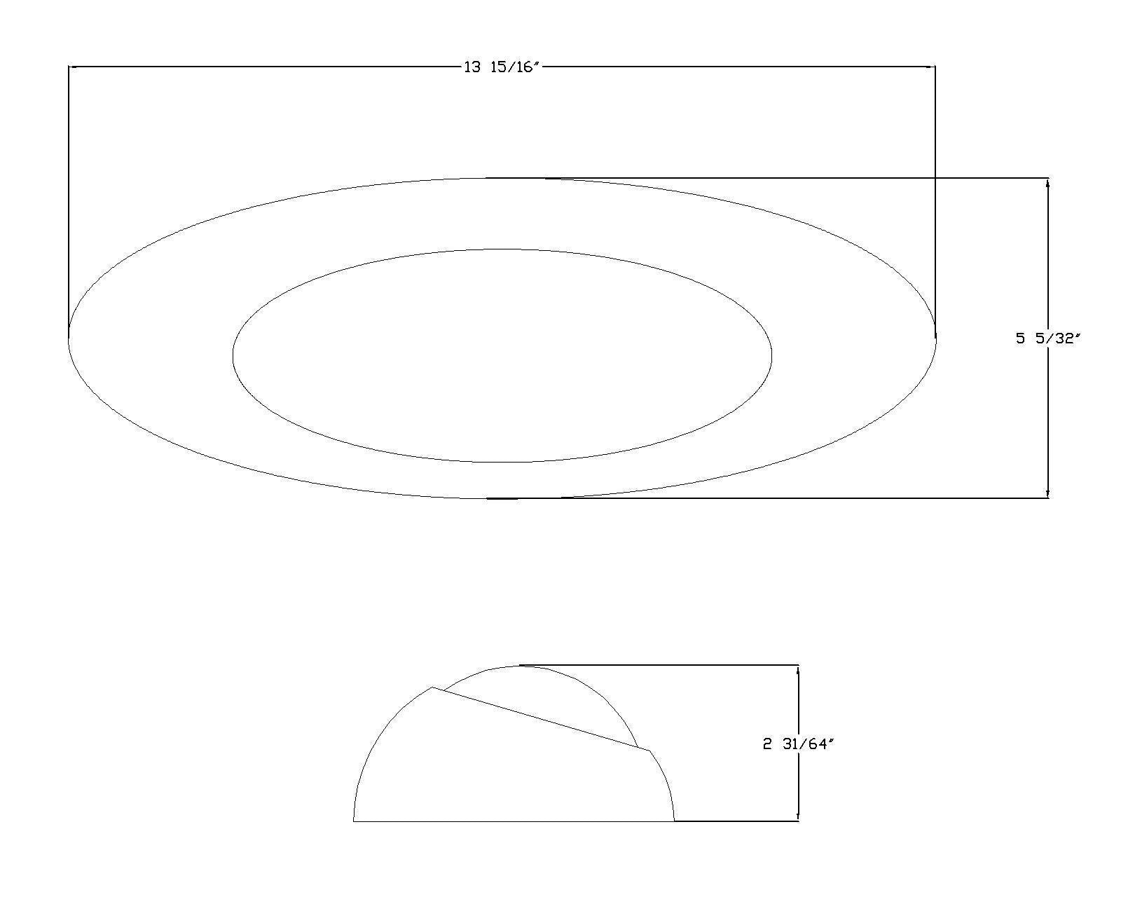 Lumitronics RV 12 inch oval light black base plate complements exterior
