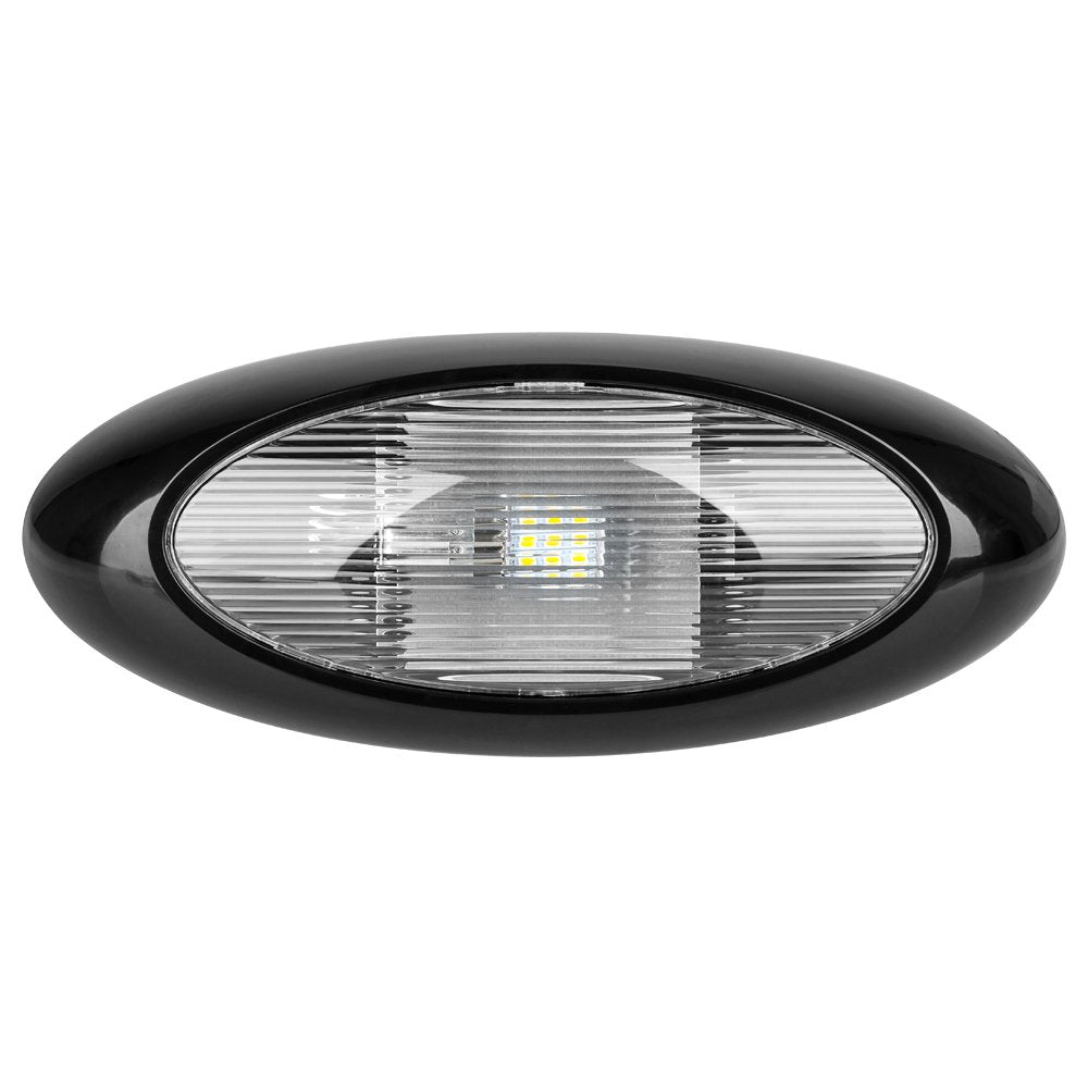 Lumitronics RV 12 inch oval light front view clear lens for porch illumination