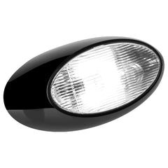 Lumitronics RV 12 inch oval light mounted on an RV for exterior lighting