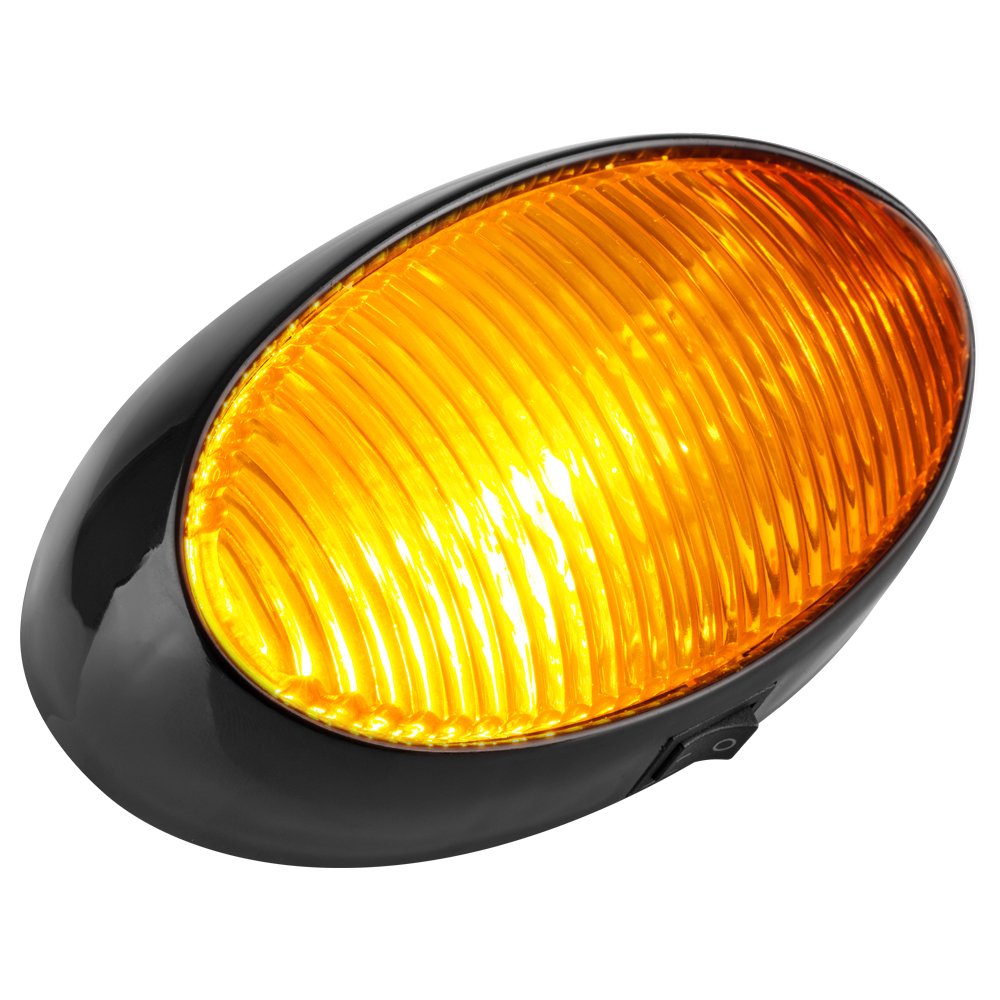Lumitronics porch light with on/off switch offers simple RV control.