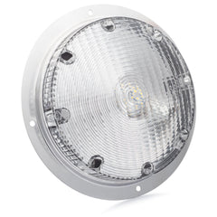 Lumitronics RV round light clear lens enhances visibility in any weather